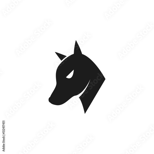 Hound Tribal Logo Silhouette. Isolated.