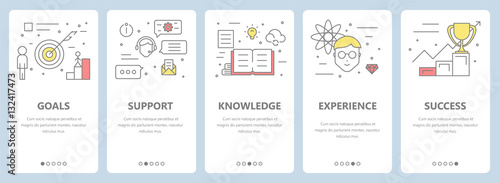 Vector thin line flat design, consulting concept vertical banners