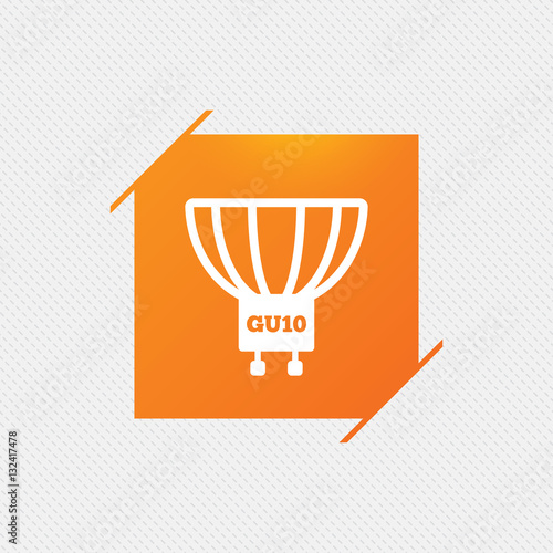 Light bulb icon. Lamp GU10 socket symbol.