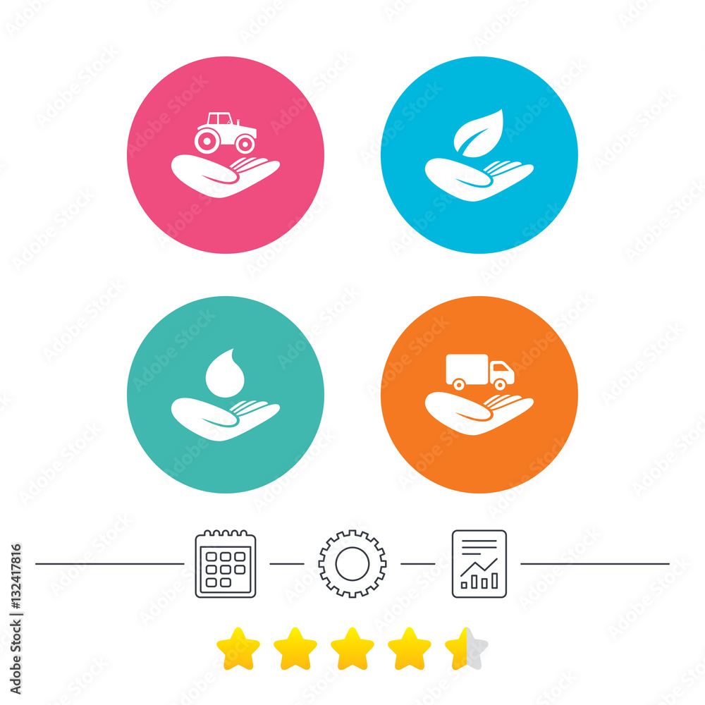 Helping hands icons. Protection and insurance. Helping hands icons. Protection and insurance.
