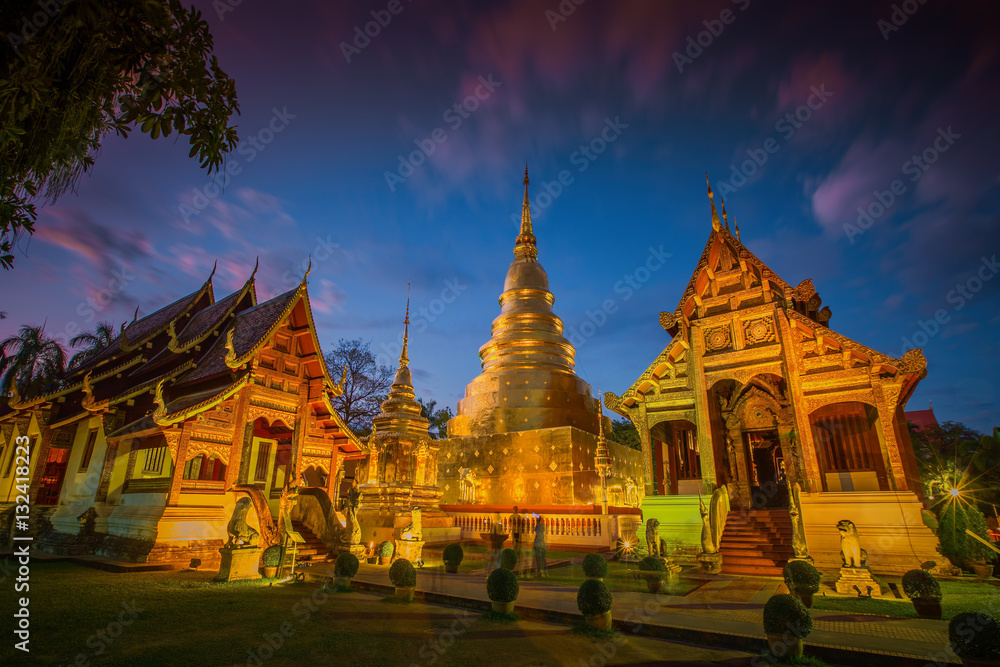 Wat Phra Singh temple in Chiang Mai Province ,Thailand.