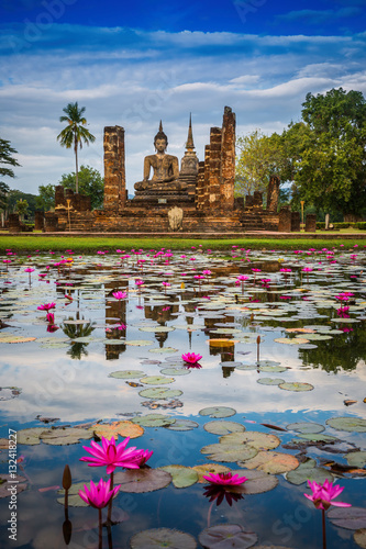 Buddha Statue at Wat Mahathat in Sukhothai Historical Park.