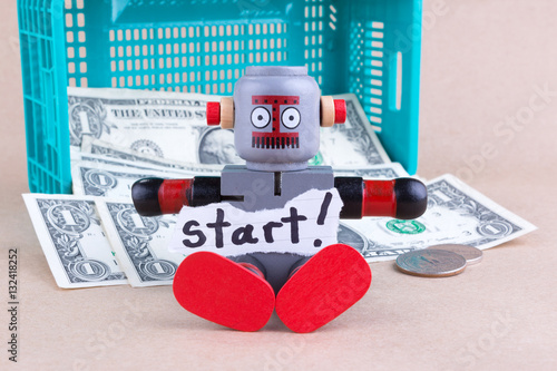 Start word and sitting robot