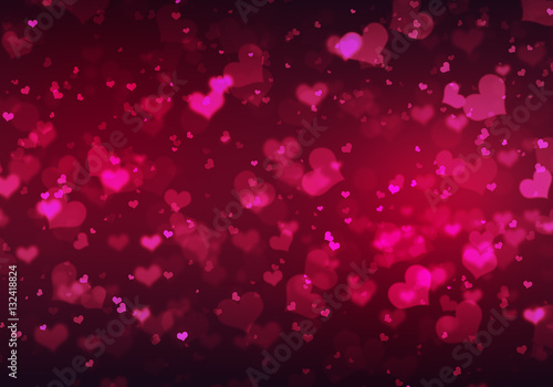 Gentle elegant background with the image of glitter hearts