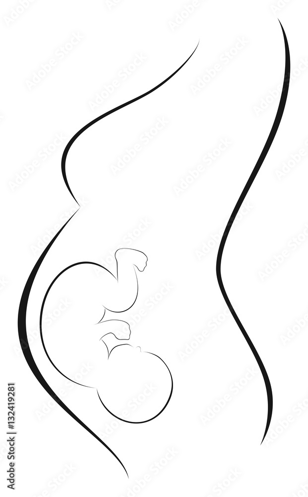 Obraz premium Pregnancy, Pregnant Woman Silhouette