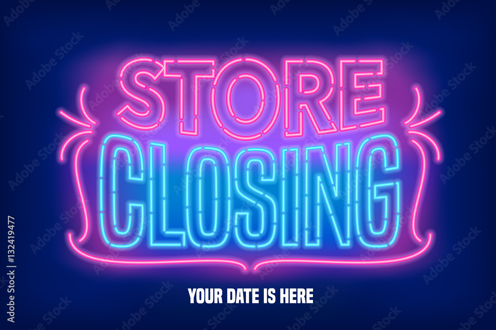 Store closing vector banner, illustration Store closing vector banner, illustration