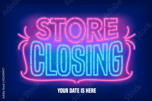 Store closing vector banner, illustration