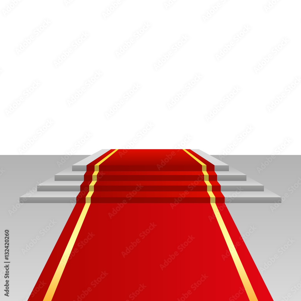 Red carpet and podium, abstract background, vector Red carpet and podium, abstract background, vector