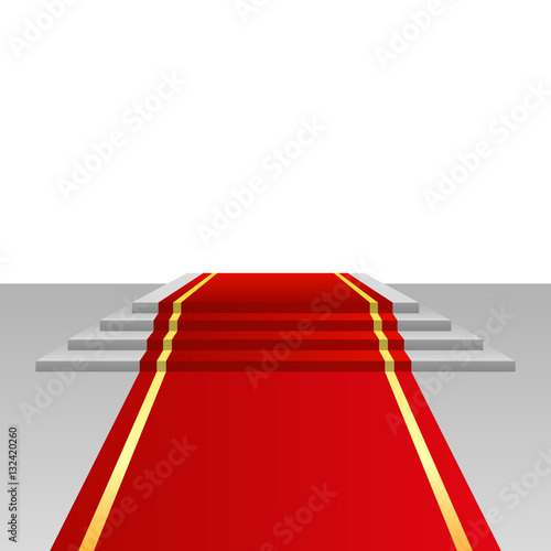 Red carpet and podium, abstract background, vector