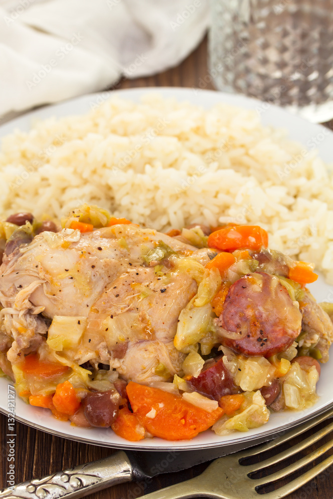 meat with vegetables and boiled rice meat with vegetables and boiled rice