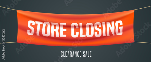 Store closing vector illustration, background