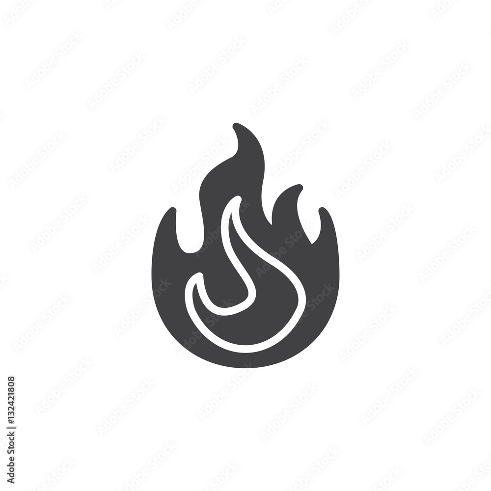 Fire flame icon vector, filled flat sign, solid pictogram isolated on white. Symbol, logo illustration Fire flame icon vector, filled flat sign, solid pictogram isolated on white. Symbol, logo illustration