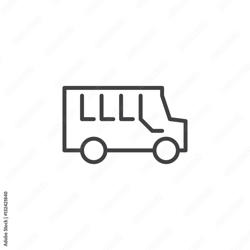 School bus line icon, outline vector sign, linear pictogram isolated on white. Symbol, logo illustration School bus line icon, outline vector sign, linear pictogram isolated on white. Symbol, logo illustration