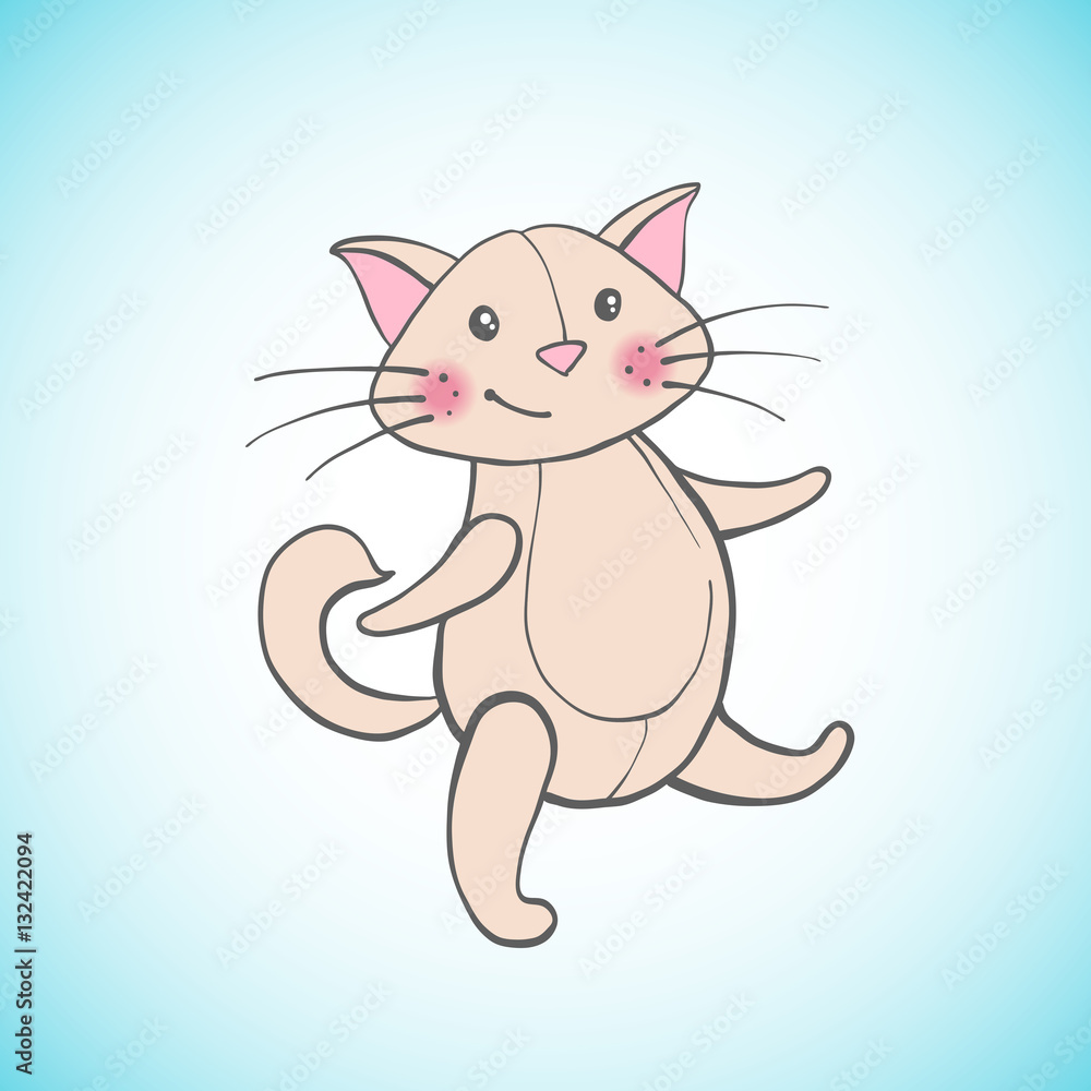 Cute happy cat. Design element. Cute happy cat. Design element.