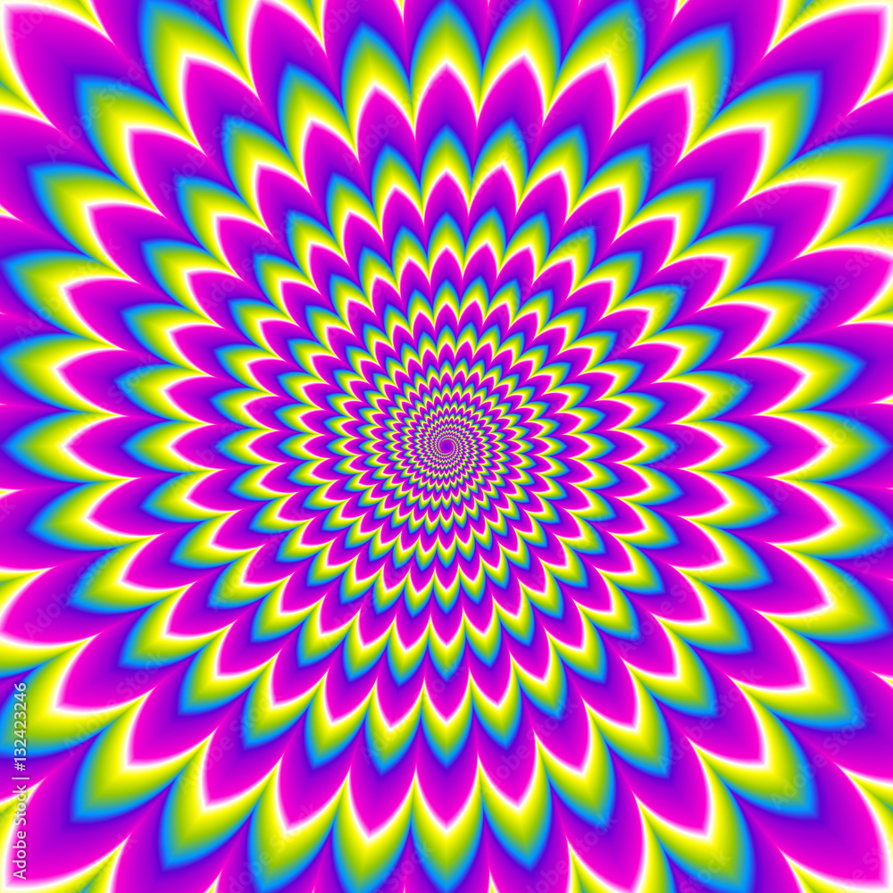Iridescent spirals. Optical expansion illusion. Iridescent spirals. Optical expansion illusion.
