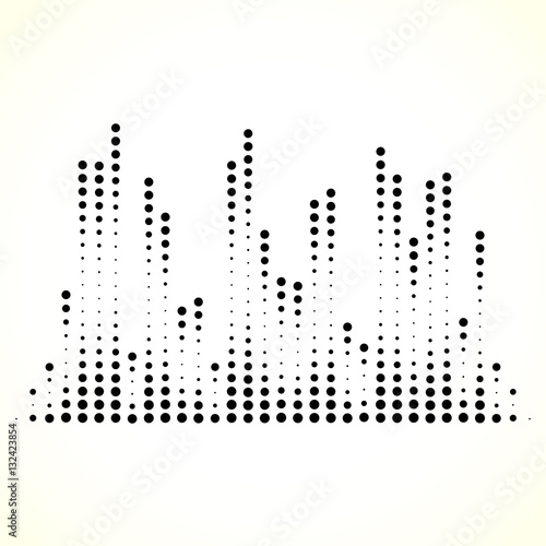 Dotted equaliser (equalizer, EQ) lines. Vertical dots.