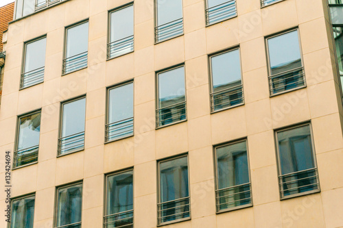 orange facade in detailed view