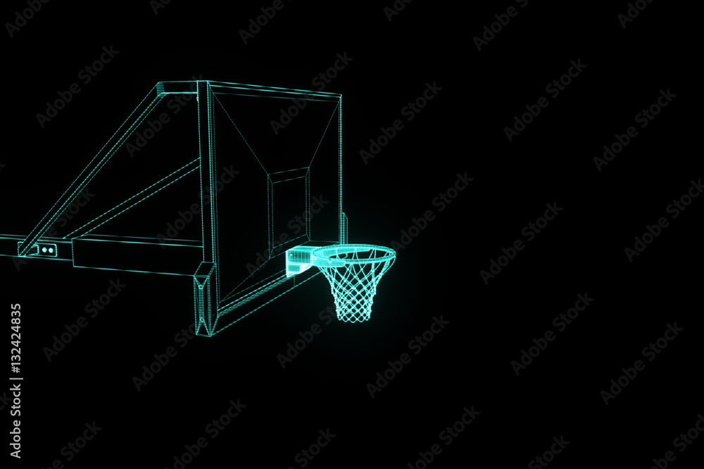 Basket Basketball in Wireframe Hologram Style. Nice 3D Render
Basket Basketball in Wireframe Hologram Style. Nice 3D Render