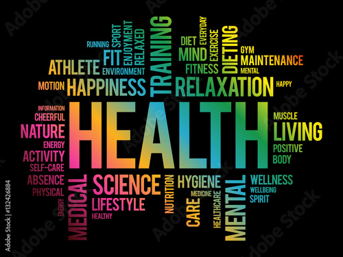 HEALTH word cloud collage, concept background
