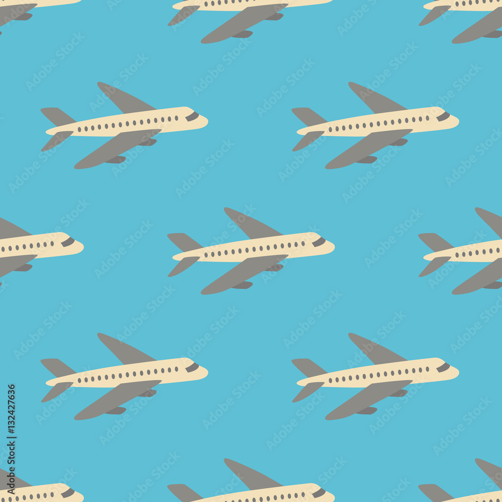 Seamless vector pattern with planes.