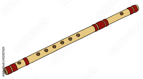 Hand drawing of a classic bamboo flute