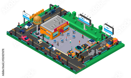 Futuristic Isometric Composition