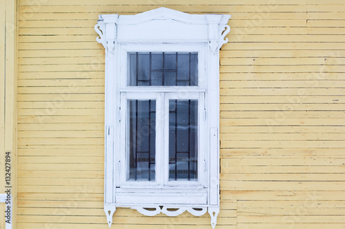 Carved wooden decorative window