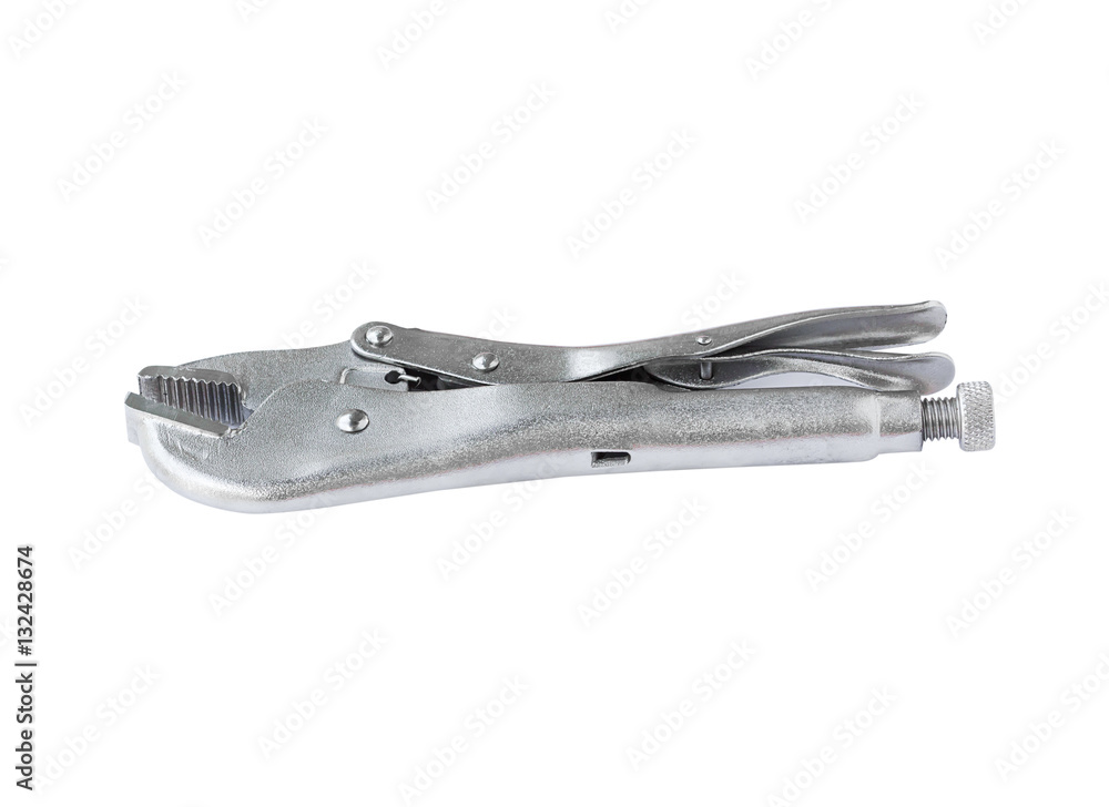 Locking pliers on white background Locking pliers on white background
