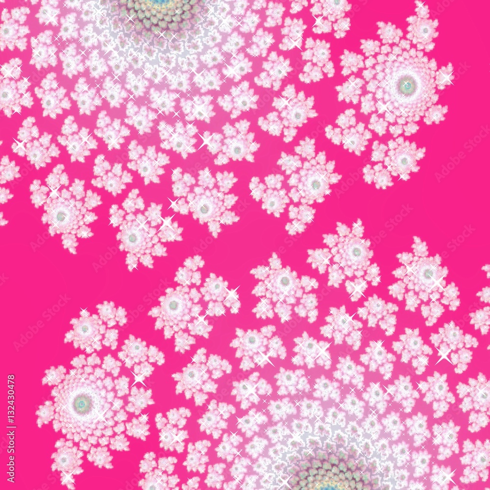 Pink and white fairytale girlish floral design background image