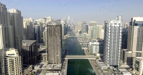 Dubai Marina aerial view, UAE