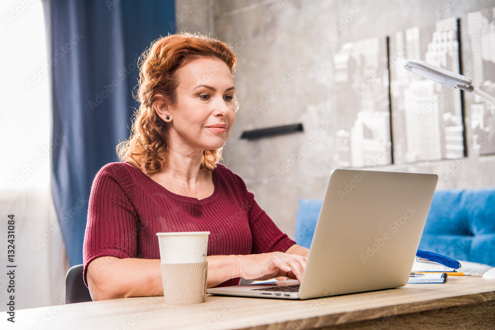 Fototapeta premium Woman using laptop