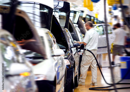 work at big car factory industry