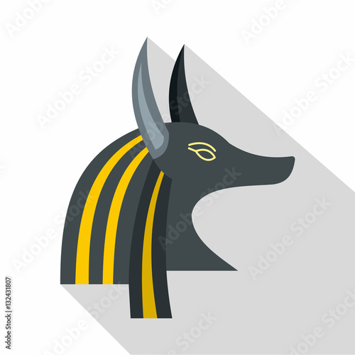 Anubis head icon, flat style