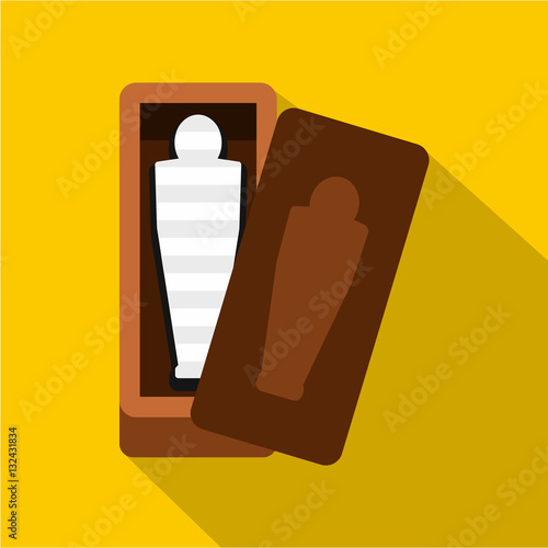 Sarcophagus of an Egyptian mummy icon, flat style