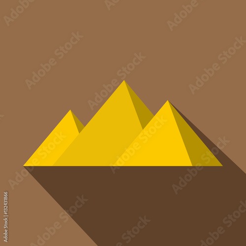 Egyptian Giza pyramids icon  flat style
