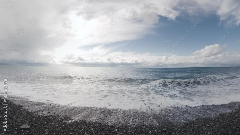 Sea Shore, waves. Rolling Tiny Little Planet 360 Sea Shore, waves. Rolling Tiny Little Planet 360