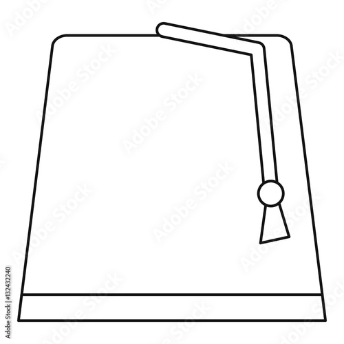 Turkish hat, fez icon, outline style