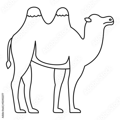 Bactrian camel icon, outline style