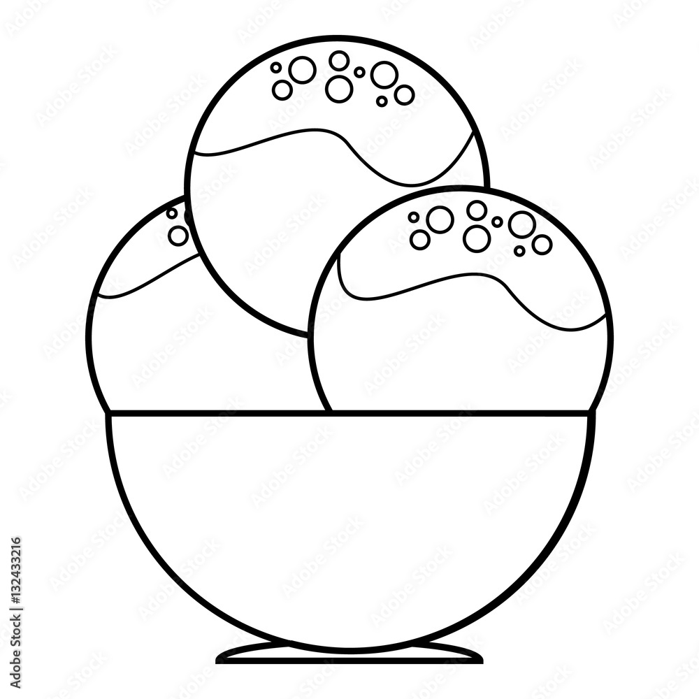 Ice cream in cup icon, outline style Ice cream in cup icon, outline style