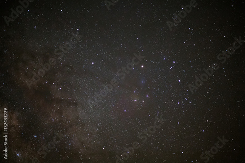 Close - up Milky Way galaxy, Long exposure photograph, with grai