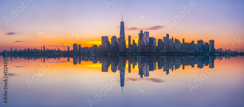 New York City Skyline Reflections panorama 