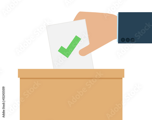 Zustimmung mit grünem Haken bei der Wahl 