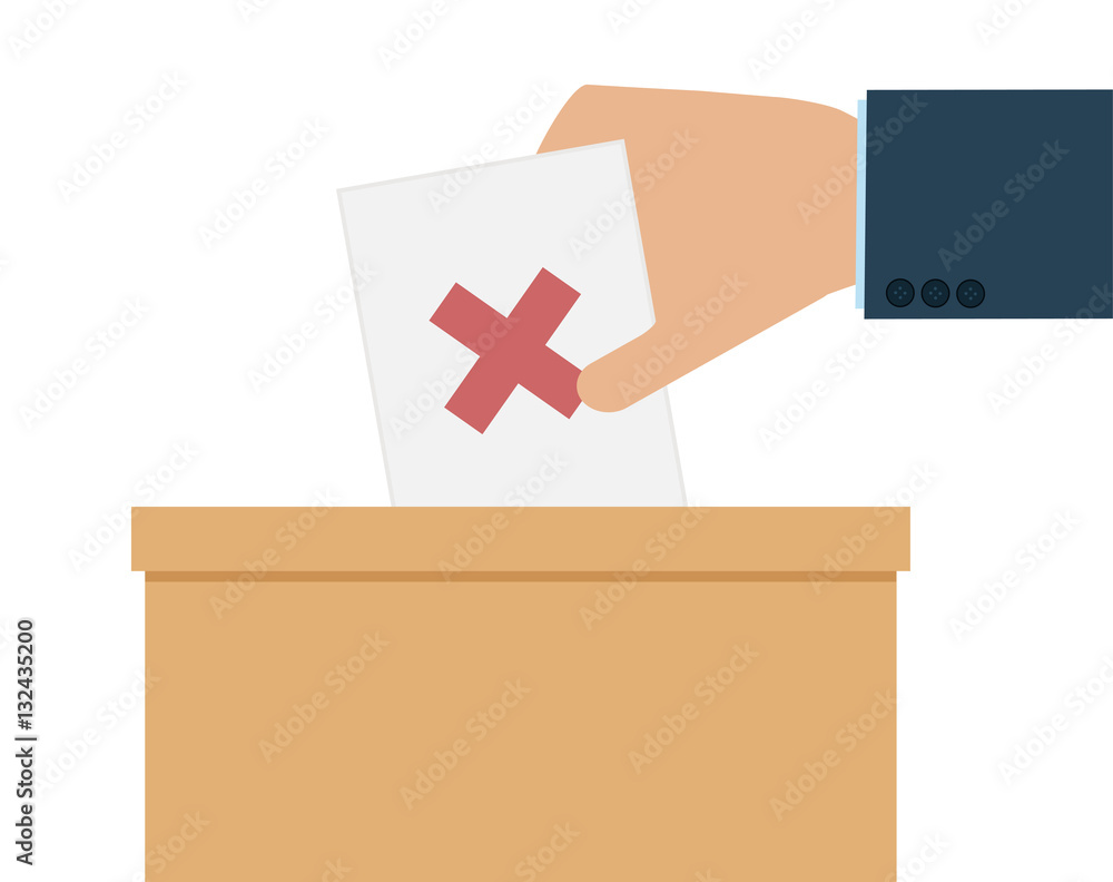 Fototapeta premium Ablehnung mit rotem Kreuz bei einer Abstimmung