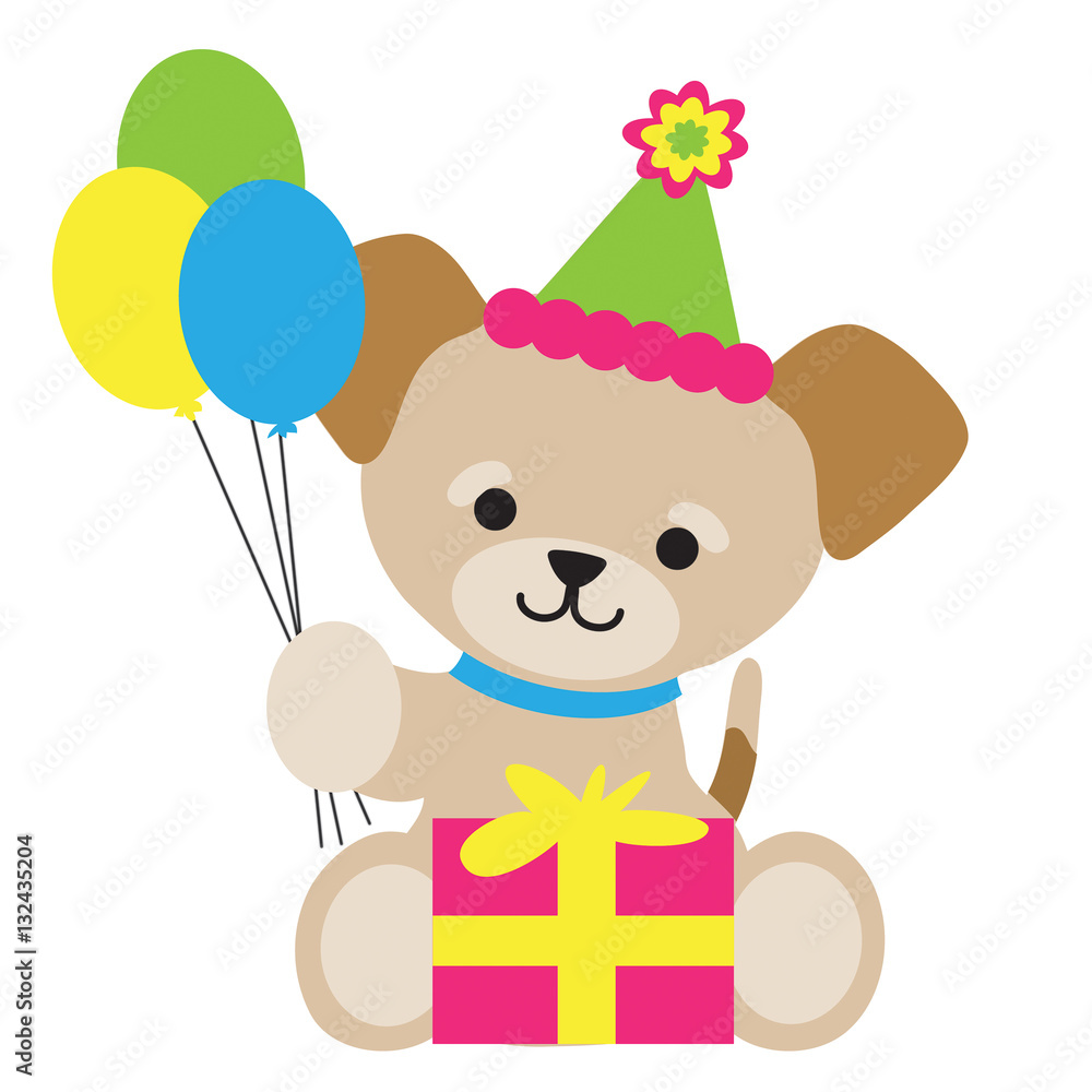 Fototapeta premium Brown Puppy Birthday