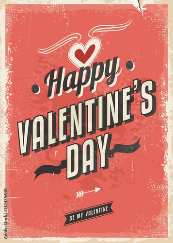 Retro card design for Valentines Day