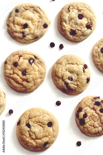 фотографія Homemade soft and chewy chocolate chip cookies