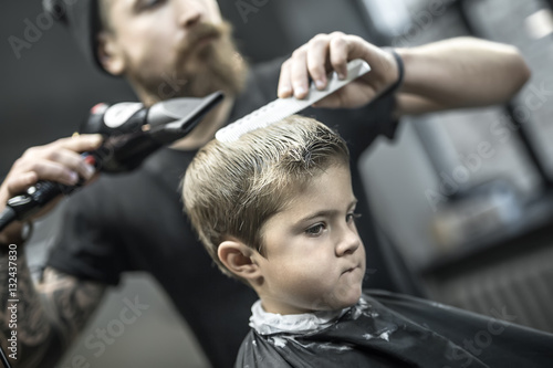 Little boy in barbershop