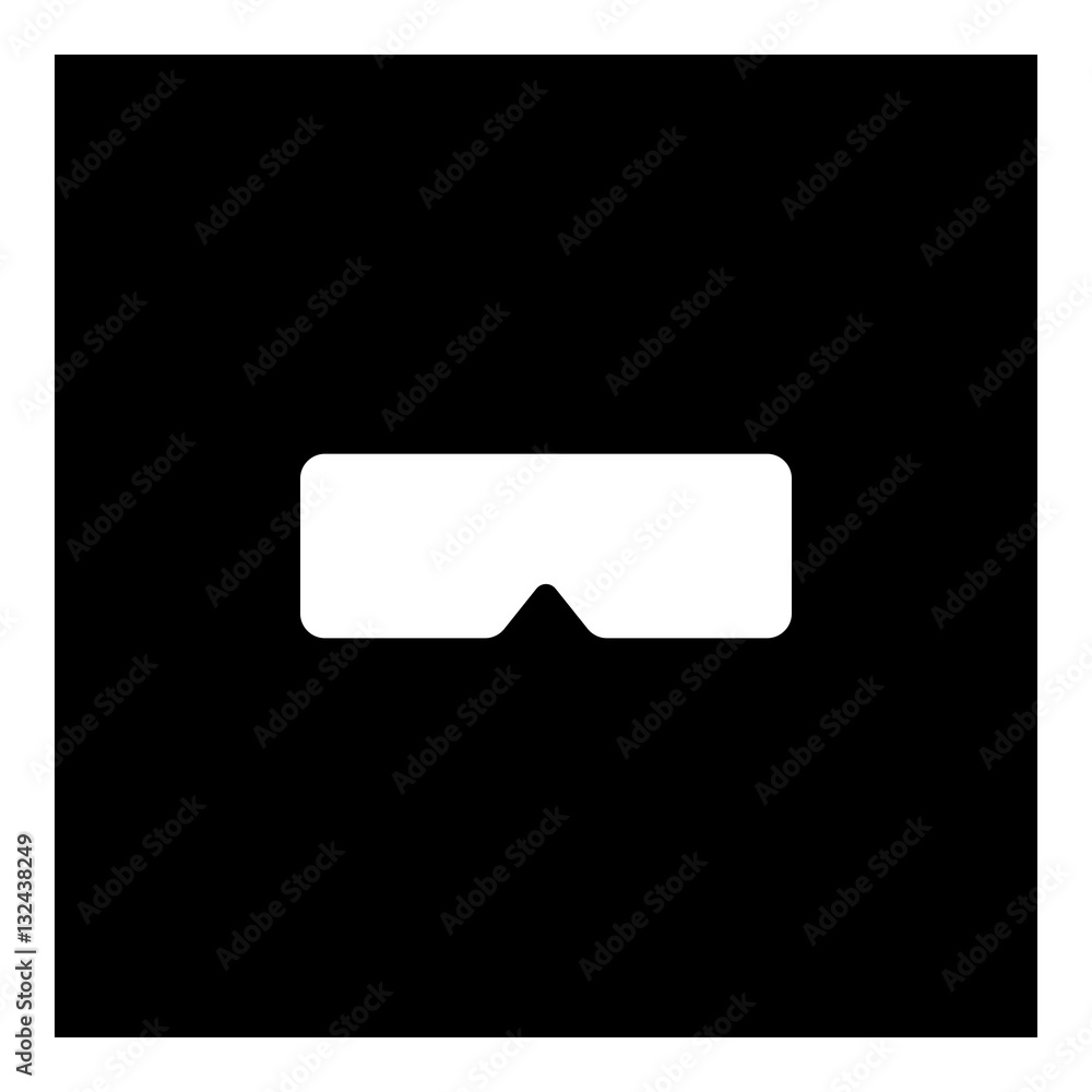Virtual reality illustration - glyph style icon - Filled square black Virtual reality illustration - glyph style icon - Filled square black