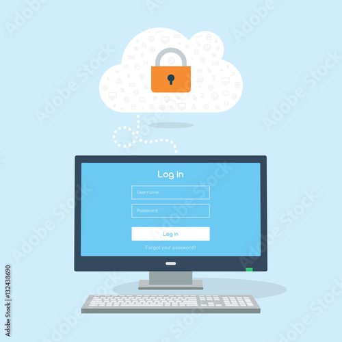 3D flat computer device tries log in to cloud.