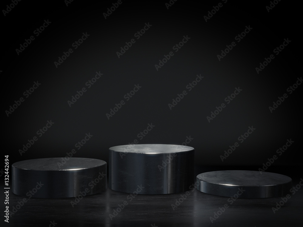 Pedestal for display,Platform for design,Blank product stand.3D rendering.